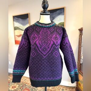 Dale of Norway Wool Knit Purple Patterned Sweater